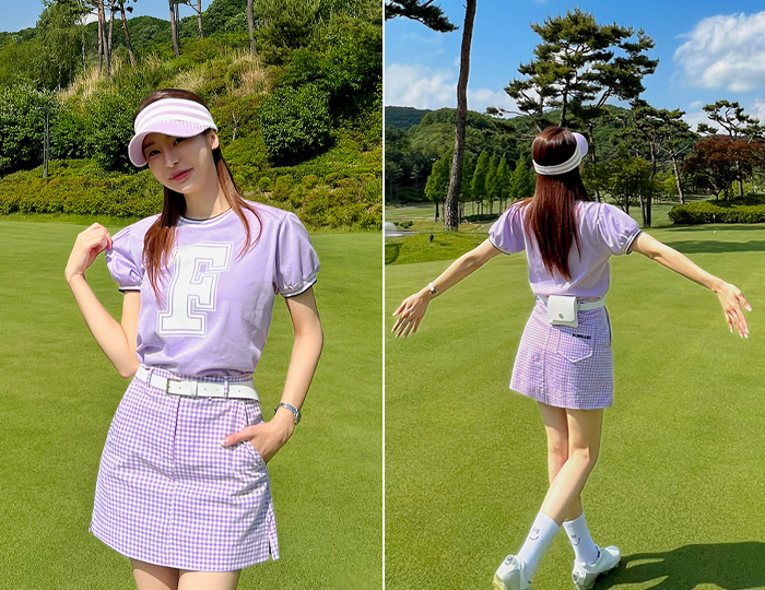<b>[Golf] Flogo color matching sleeve puff Tee</b>