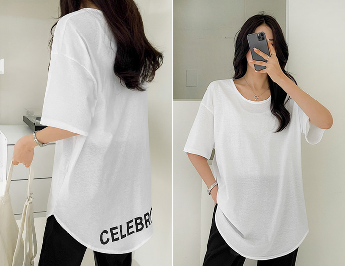 <b>Cellifi Box U-Neck Long Short Sleeve T-Shirt</b>