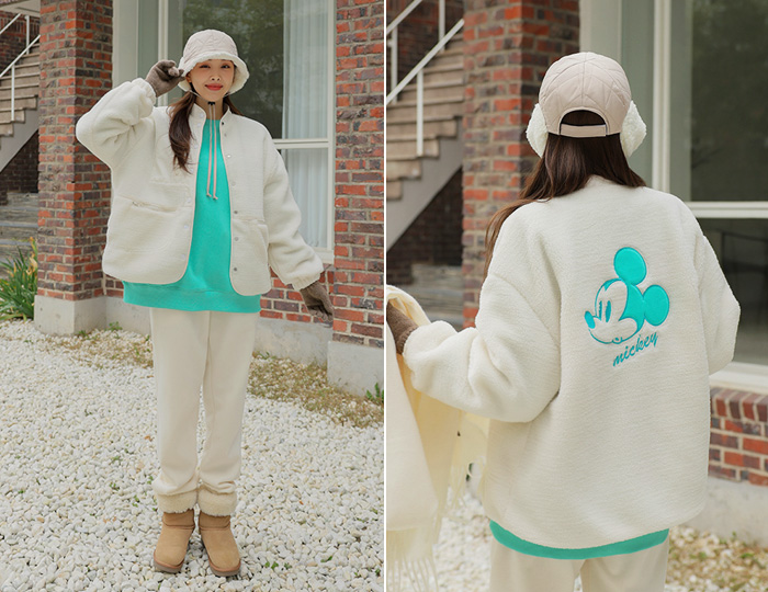 <b>Mickey Soft Patch Embroidery Dumble quilting Jumper</b>