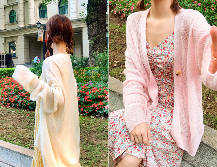 <b>Hachi One Button Box Cardigan</b>