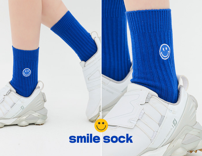 <b>[Golf] Single Single Smile Embroidery Socks</b>