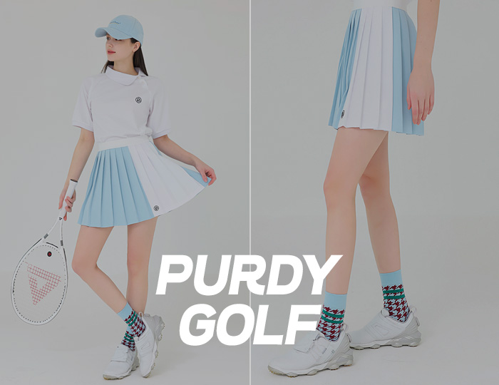 <b>[Purdy GOLF] Swing color combination Pleats banding skirt</b>
