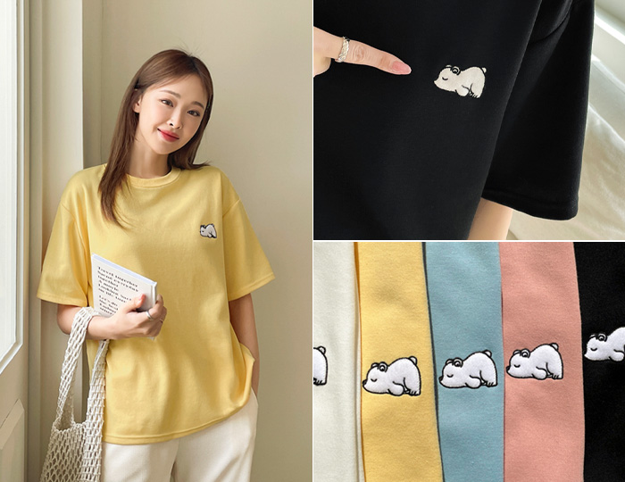 <b>Cutie Bear Patch Box Short T shirts</b>