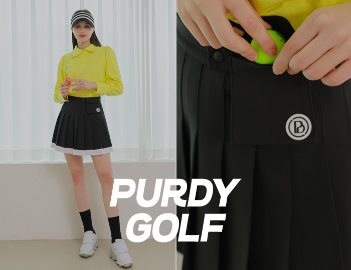 <b>[Purdy GOLF] Ball pocket color combination Pleated skirt</b>