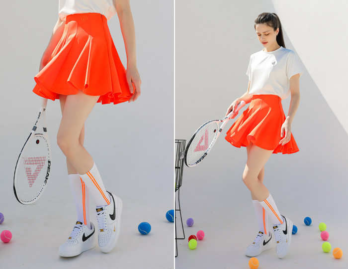 <b>[Purdy GOLF] Signature flare skirt [neon orange]</b>