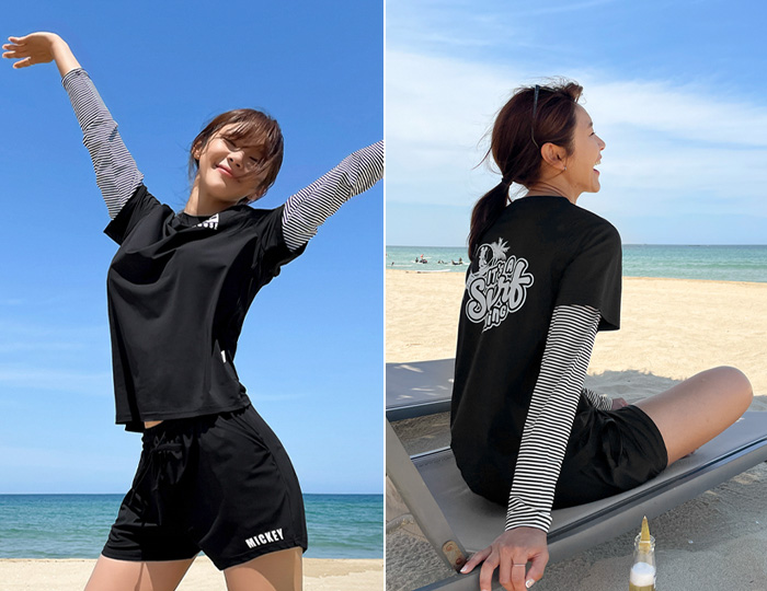 <b>[SET] Mickey layered rash guard set (2 types)</b><br><br> <font color=red>[Pre-order] 5/10 sequential delivery</font></br>