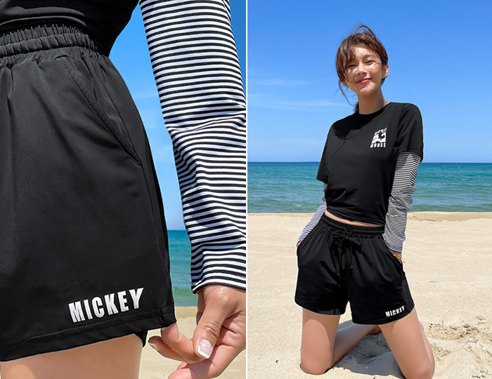 <b>Mickey Letter Rash Guard Part 3 Pants</b><br><br> <font color=red>[Pre-order] [L] 5/10 sequential delivery</font></br>