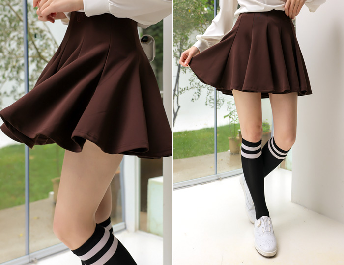 <b>[Purdy GOLF] Signature flare skirt [Brown]</b>