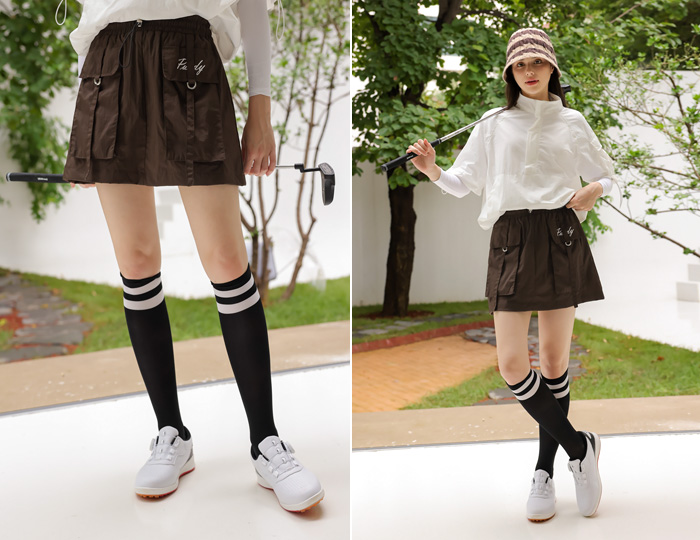 <b>[Purdy GOLF] Cargo Pocket Skirt [Brown]</b>