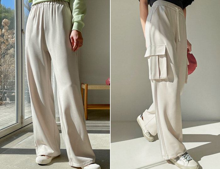<b>2 types of all-day wide training pants according to height</b> 