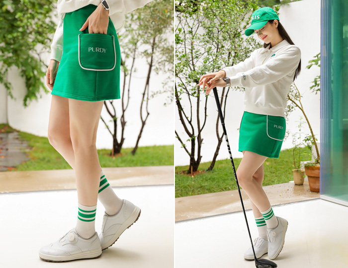 <b>[PURDY GOLF] PURDY Piping Skirt [Green]</b>