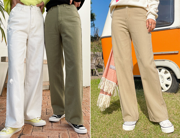 <b>Color cotton wide pants according to height</b>