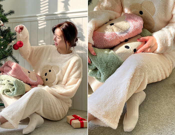 <b>[SET] CococozZ Bear Face Sleep Pajama Set</b>