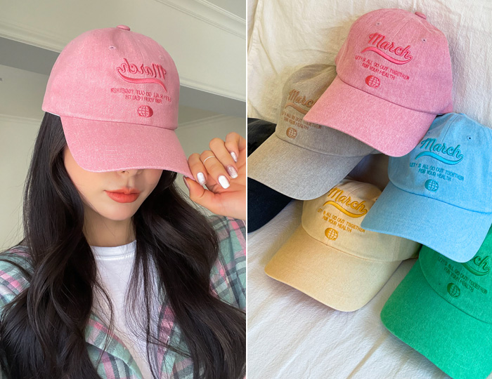 <b>Let's embroidery pigment bio ball-cap</b><br><br> <font color=red>[Pre-order] [Pink] Sequential delivery on 5/8</font></br>
