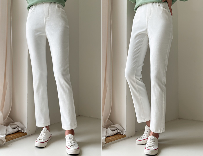 <b>It’s so comfortable! Outer Peach Span Banding Straight Pants</b>
