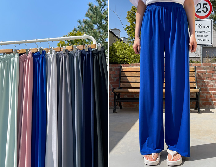 <b>Ice loose wide banding pants for each height</b>