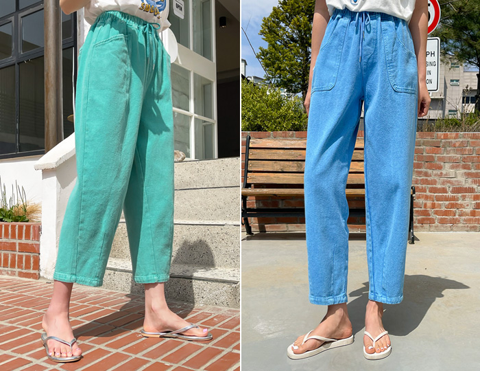 <b>Summers Cut Pigment Baggy Banding Pants (2 Types)</b>