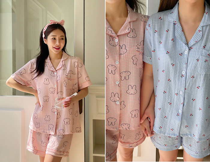 <b>[SET]Socute seersucker 4.5 piece pajama set</b>