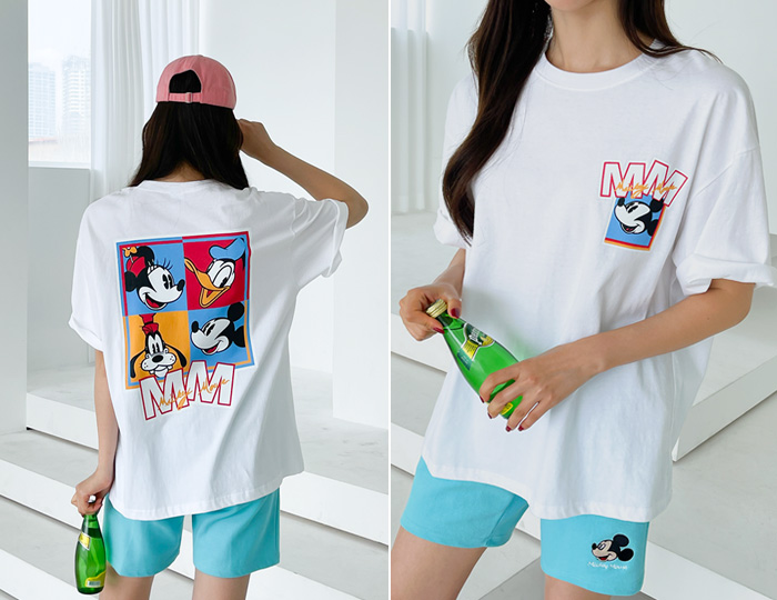 <b>Multinecut Mickey Rouge Short T shirts</b>