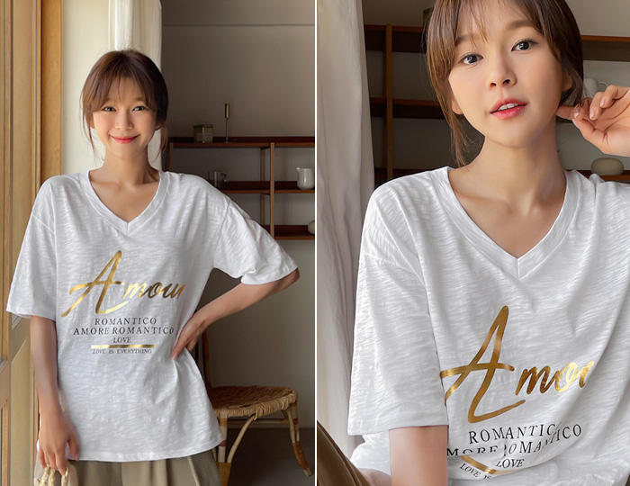 <b>A Love Slav Gold Foil Short T shirts</b>