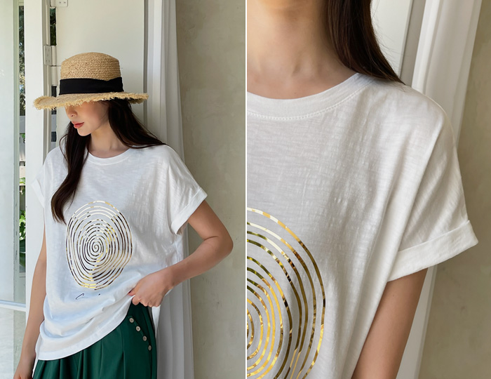 <b>Snail Slab Box Cap Sleeve Tee</b>