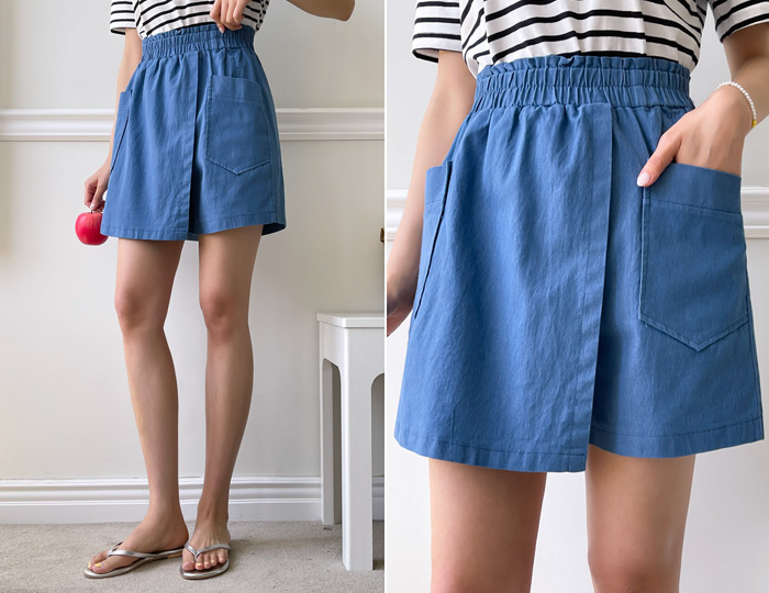 <b>Labs Part 4 Banding Denim Skirt Pants</b>