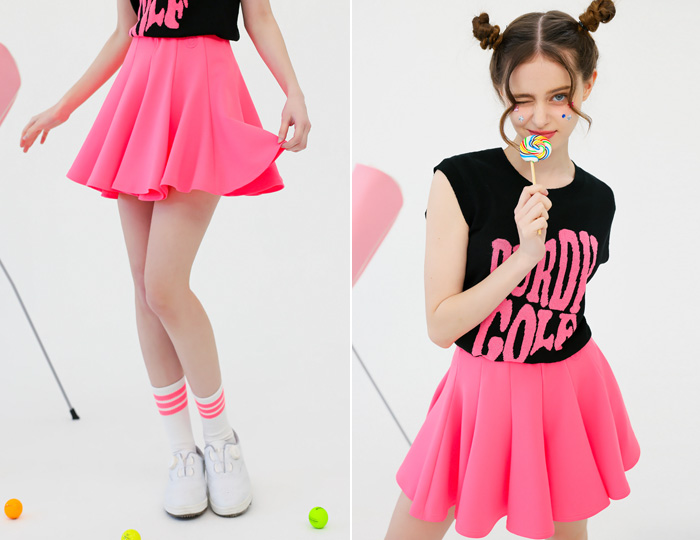 <b>[Purdy GOLF] Signature Flare Skirt [neon pink]</b>