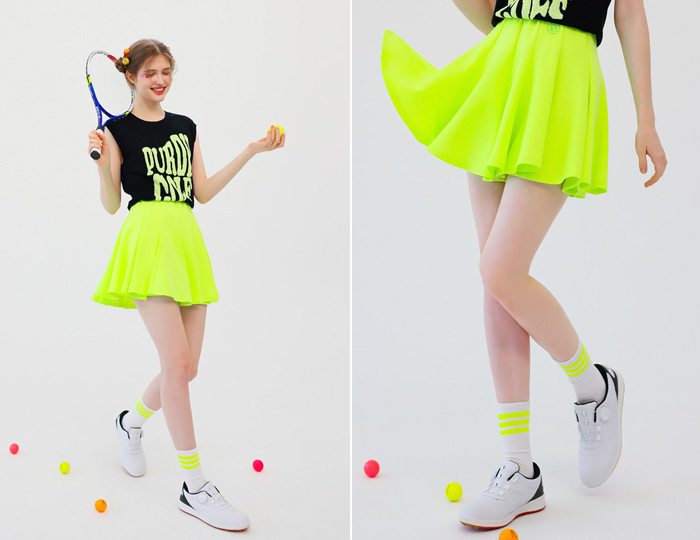 <b>[Purdy GOLF] Signature Flare Skirt [Neon Green]</b>