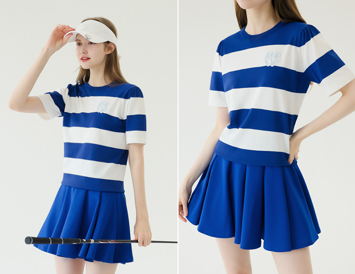 <b>[Purdy GOLF] Stripe Summer Cool Knit [Blue]</b>