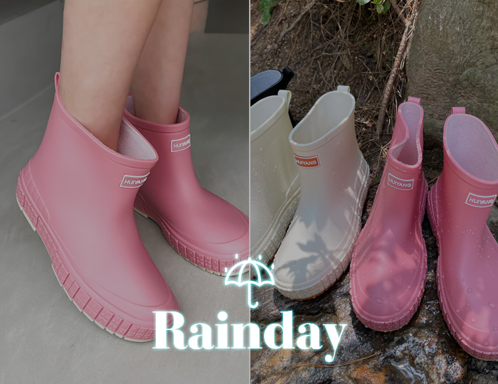 <b>Rainday color combination Short Rain Boots(2cm)</b>