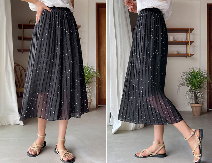 <b>May the Cool Pleats Banding Skirt Pants</b>